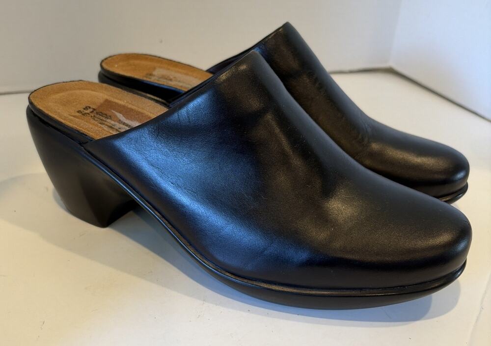 NAOT Women's Black Leather Clog Dream Mules Sz 39 - NWOB- READ